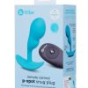 B-Vibe P-Spot Rechargeable Silicone Snug Plug with Remote Control 95g - Blue