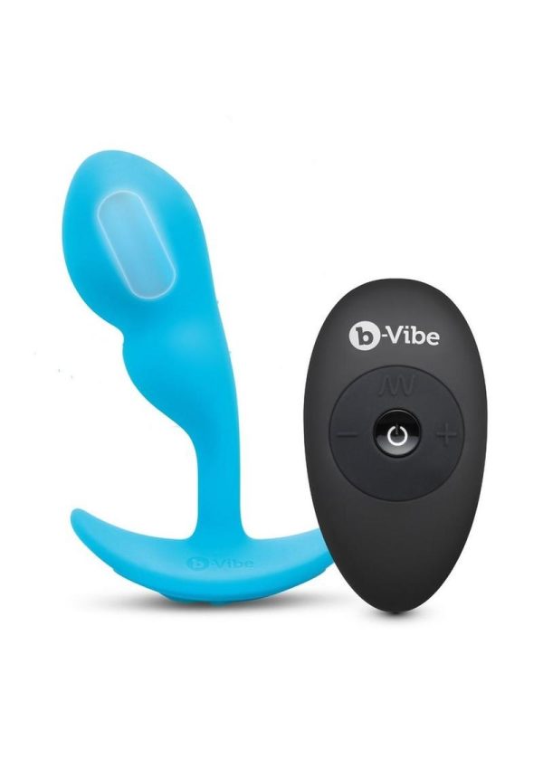 B-Vibe P-Spot Rechargeable Silicone Snug Plug with Remote Control 95g - Blue