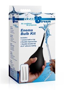 CleanStream Silicone Enema Bulb Kit - Black/Clear