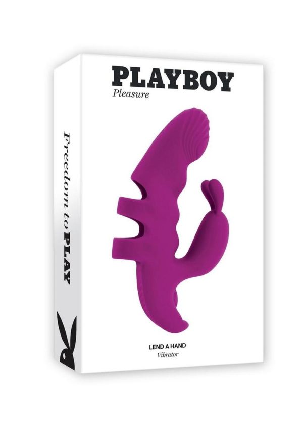 Playboy Lend a Hand Rechargeable Silicone Finger Vibrator - Purple