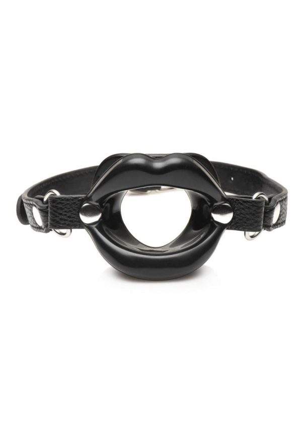 Juicy Lips Silicone Open Mouth Gag - Black