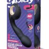 Bodywand G-Play Ergonomic Rechargeable Silicone Dual Motor Squirt Trainer Vibrator with Clitoral Stimulator - Black