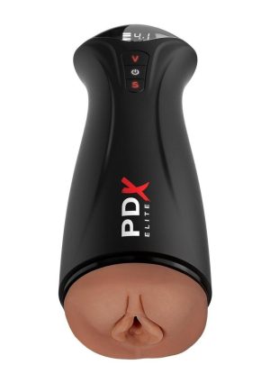 PDX Elite Fuck-Gasm Rechargeable Male Masturbator - Black/Caramel