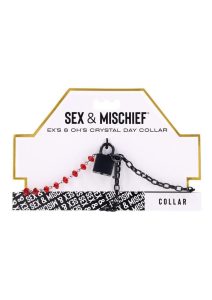 Sex and Mischief Ex`s andamp; Oh`s Crystal Day Collar -Red/Black