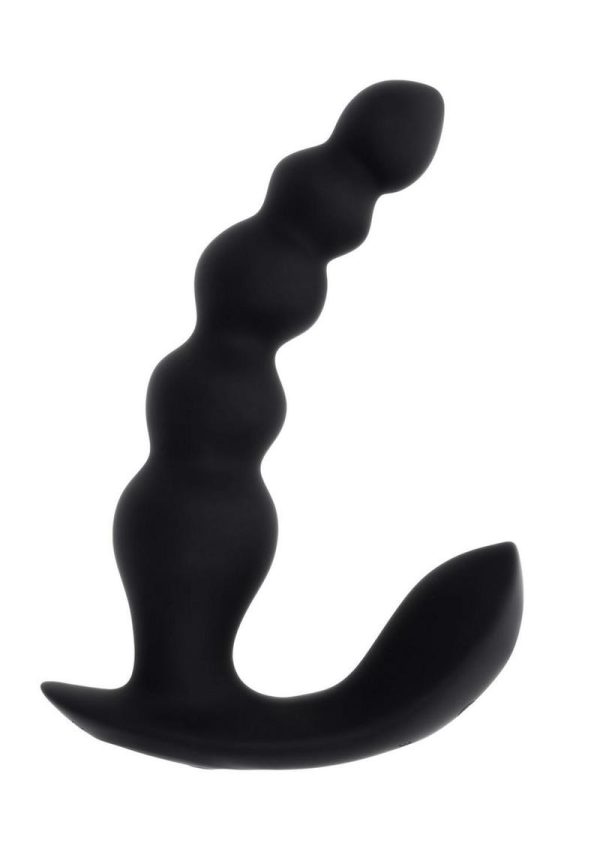 Bead Me Up Rechargeable Silicone Vibrating Anal Beads with Remote Control - Black