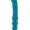 Flip Flop Rechargeable Silicone Dual End Vibrator - Blue