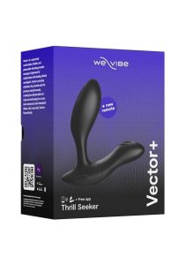 We-Vibe Vector+ Rechargeable Silicone Vibrating Prostate Massager with Remote Control - Charcoal Black