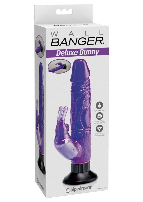 Bunny Wall Bangers Deluxe Vibrating Suction Dong Waterproof 8.5 Inch Purple - Image 2