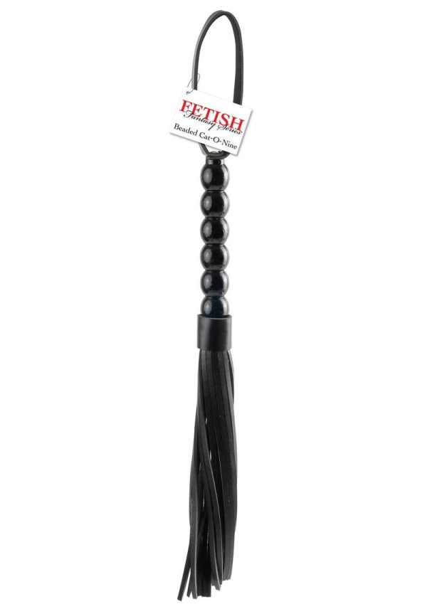 Fetish Fantasy Series Beaded Cat O Nine Tails Black - Image 2