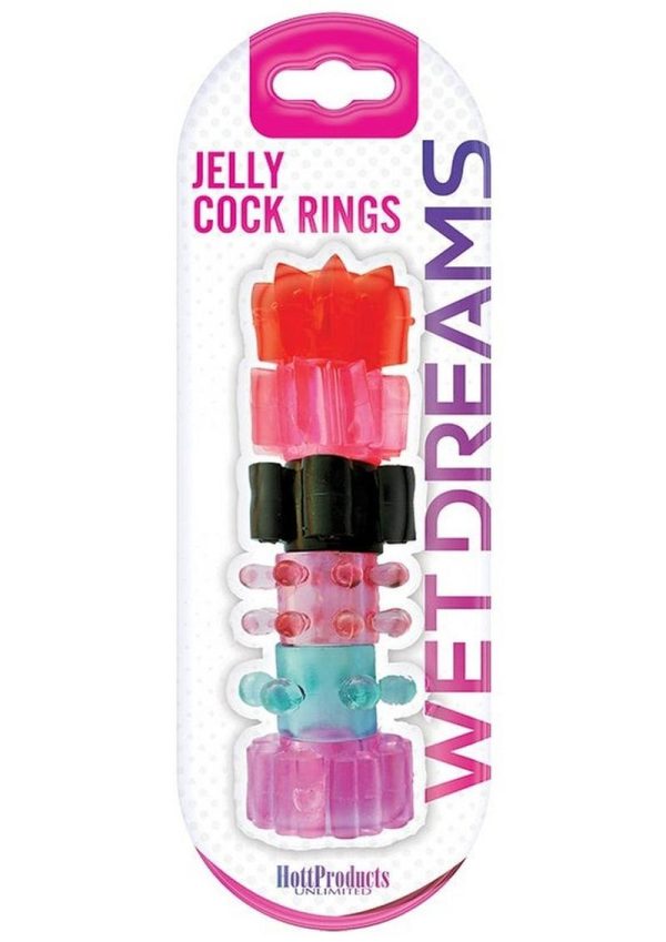 Pleasure Stars Jelly Cock Rings 6 Pack Assorted Colors - Image 2