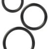 Silicone Support Rings Cock Rings (3 Piece Set) - Black