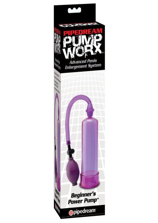 Pump Worx Beginners Power Pump With Cock Ring Purple - Image 2