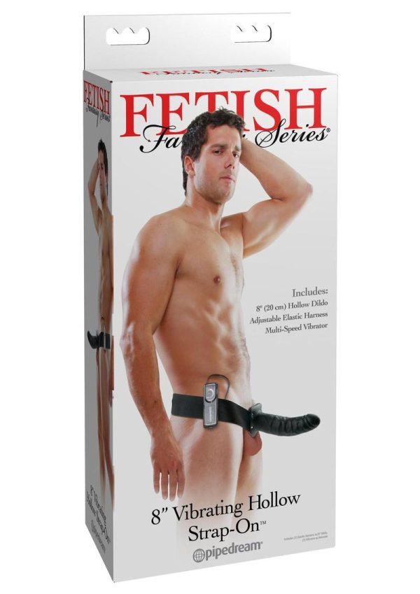 Fetish Fantasy Vibrating Hollow Strap On Black 8 Inch - Image 2