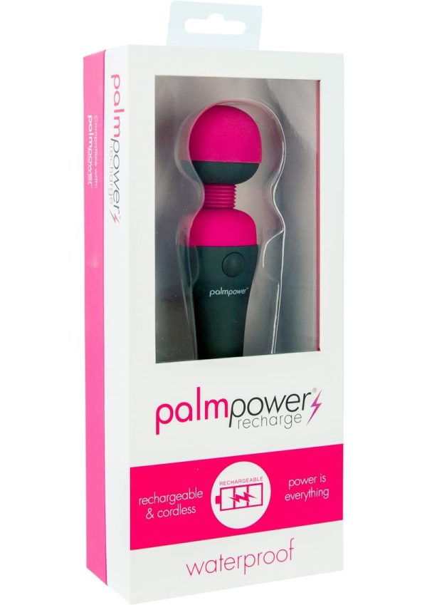 Palm Power Recharge Massager Silicone Body Wand Fuschia - Image 2