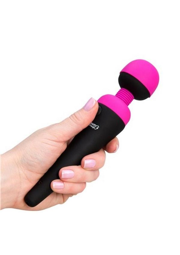 Palm Power Recharge Massager Silicone Body Wand Fuschia - Image 4