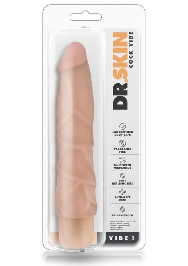 Dr. Skin Cock Vibe 01 Realistic Vibrator Splash Proof Natural 9 Inch - Image 2