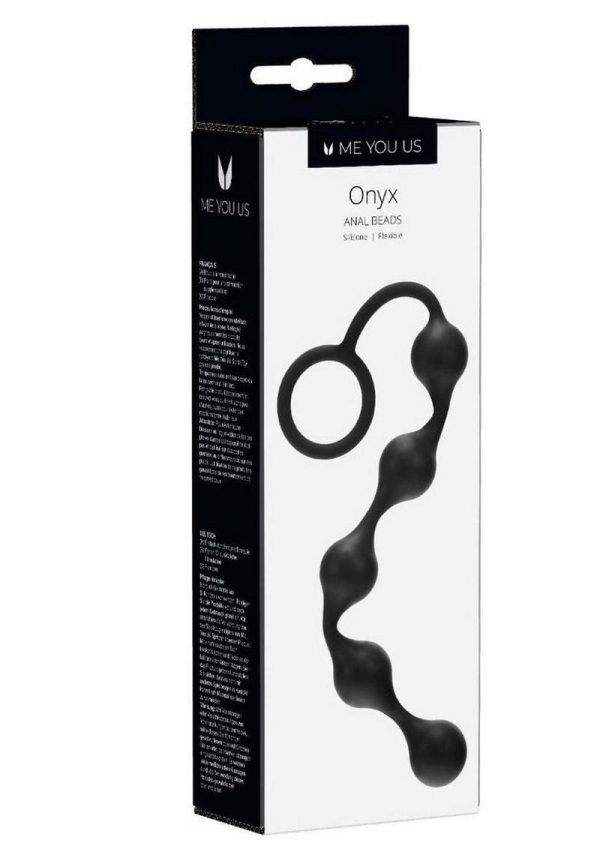 Kinx Onyx Anal Beads Flexible Silicone Black - Image 2