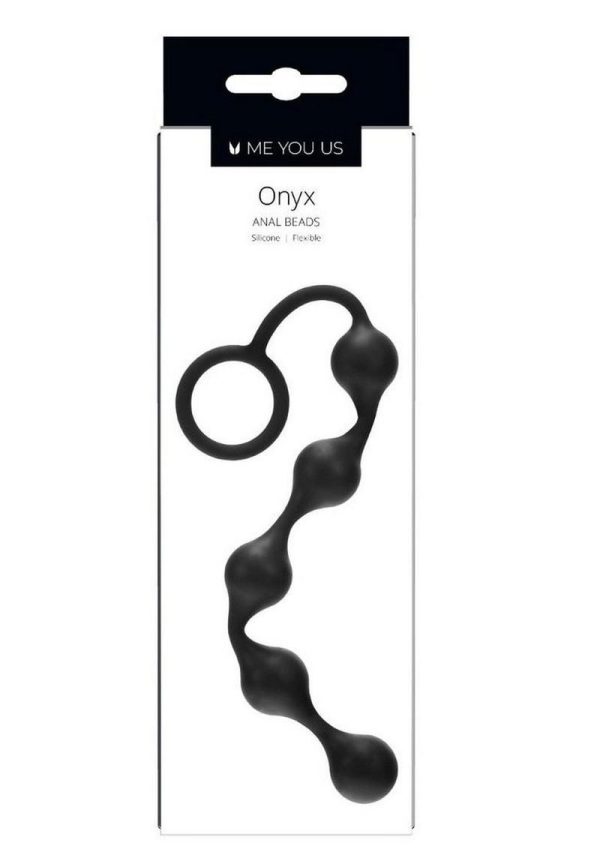 Kinx Onyx Anal Beads Flexible Silicone Black - Image 3