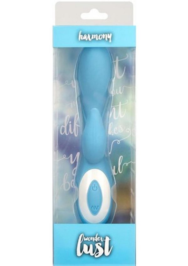 Wonderlust Harmony USB Rechargeable Silicone Dual Vibe Waterproof Blue - Image 2