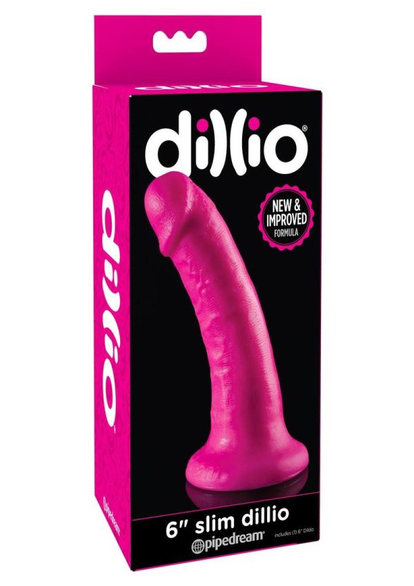 Dillio Realistic Slim Dildo Pink 6 Inch - Image 2