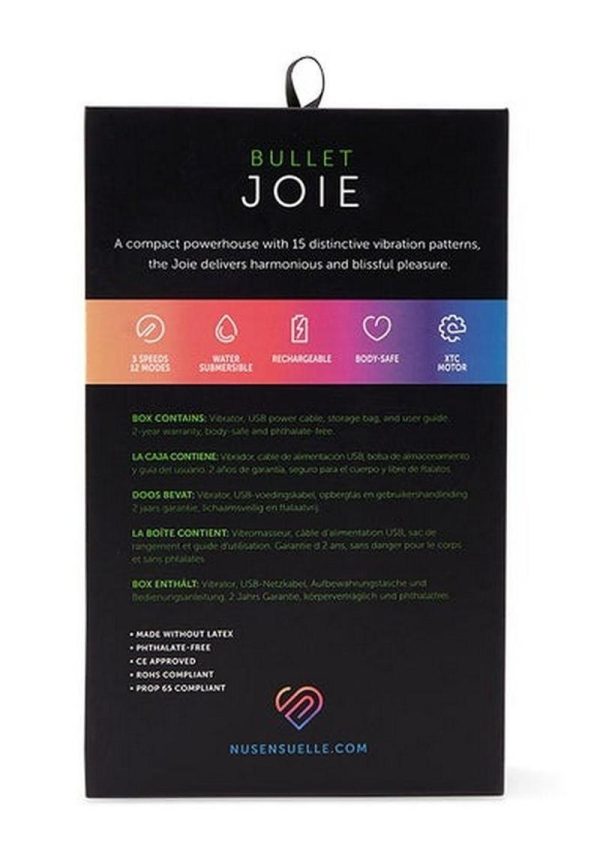 Nu Sensuelle Joie Discreet 15 Function USB Rechargeable Bullet Waterproof Black 2.5 Inch - Image 4