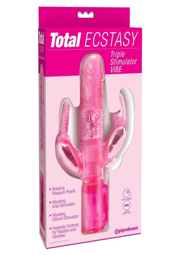 Total Ecstasy Triple Stimulator 10.5 Inch Pink - Image 2
