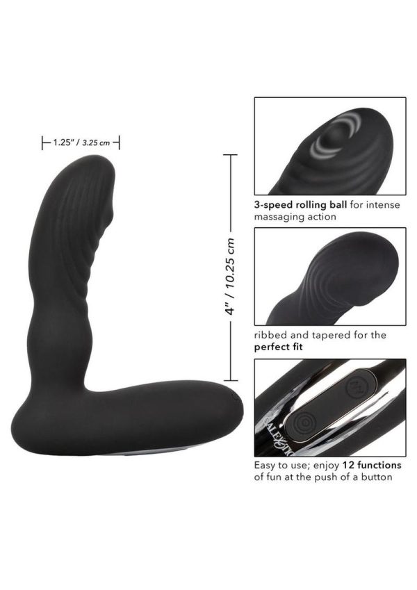 Silicone Wireless Pinpoint Probe USB Rechargeable Anal Vibe Waterproof Black - Image 4