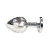 Rouge Smooth Stainless Steel Anal Plug - Large - Clear Jewel