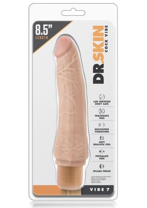 Dr. Skin Cock Vibe 07 Realistic Vibrator Showerproof Natural 8.5 Inch - Image 2