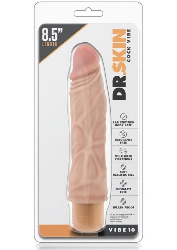 Dr. Skin Cock Vibe 10 Realistic Vibrator Waterproof Natural 8.5 Inch - Image 2