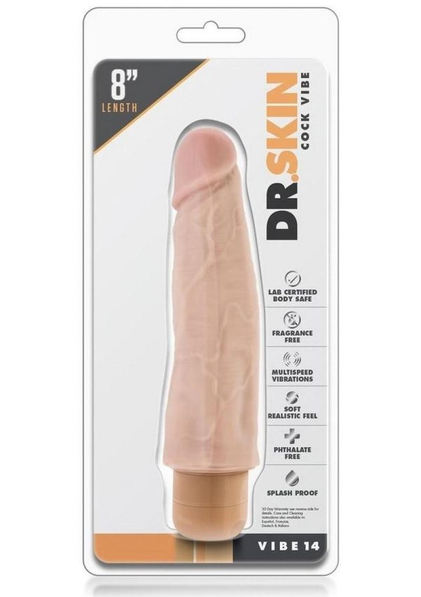 Dr. Skin Cock Vibe 14 Realistic Vibrator Waterproof Natural 8 Inch - Image 2