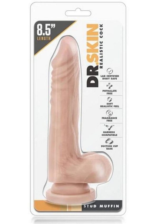 Dr. Skin Stud Muffin Realistic Cock Beige 8.5 Inch - Image 2