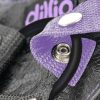Dillio Strap-On Suspender Harness Set with Silicone Dildo 7in - Purple