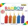Rainbow Pecker Party Candles Assorted Colors 5 Each Per Pack - Image 2