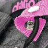 Dillio Strap-On Suspender Harness Set with Silicone Dildo 7in - Pink