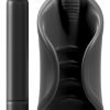 PDX Elite Vibrating Silicone Stimulator Masturbator with Bullet - Black