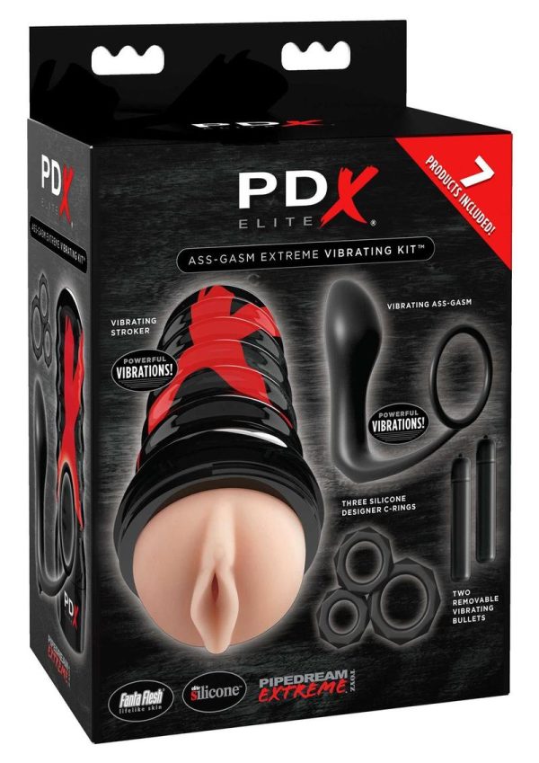 PDX Elite Ass-Gasm Extreme Silicone Vibrating Kit Black - Image 2