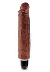 King Cock Vibrating Stiffy Dildo 7in - Chocolate