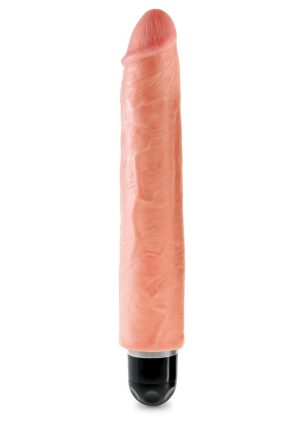 King Cock Vibrating Stiffy Dildo 10in - Vanilla