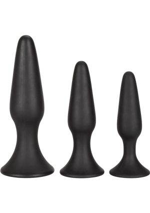 Silicone Anal Trainer Kit Black 3 Sizes