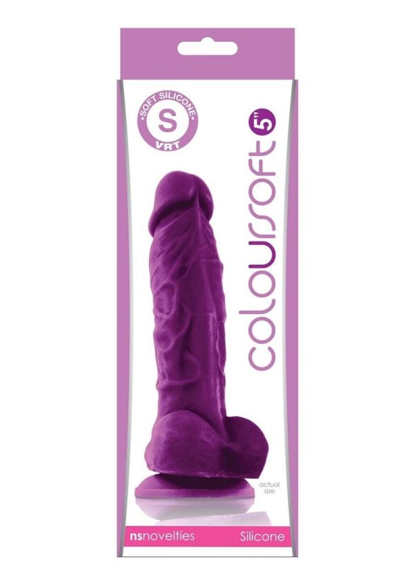 Coloursoft Silicone Realistic Dong Purple 5 Inch - Image 2
