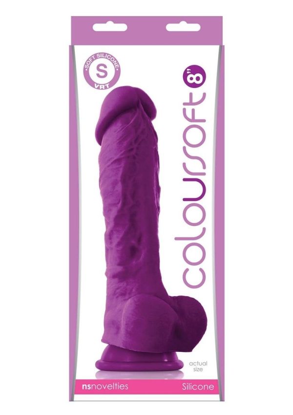 Coloursoft Silicone Realistic Dong Purple 8 Inch - Image 2