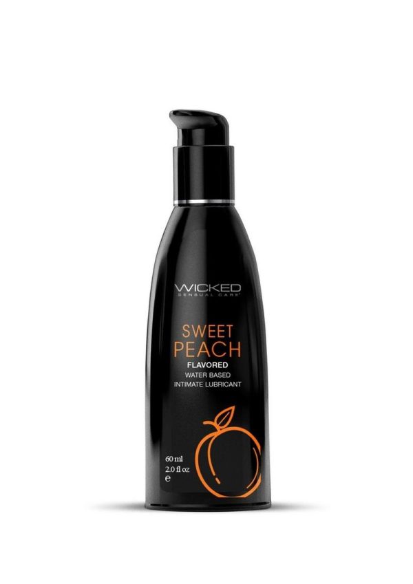 Wicked Aqua Flavored Water Based Lubricant Sweet Peach 2 Ounce - Image 2