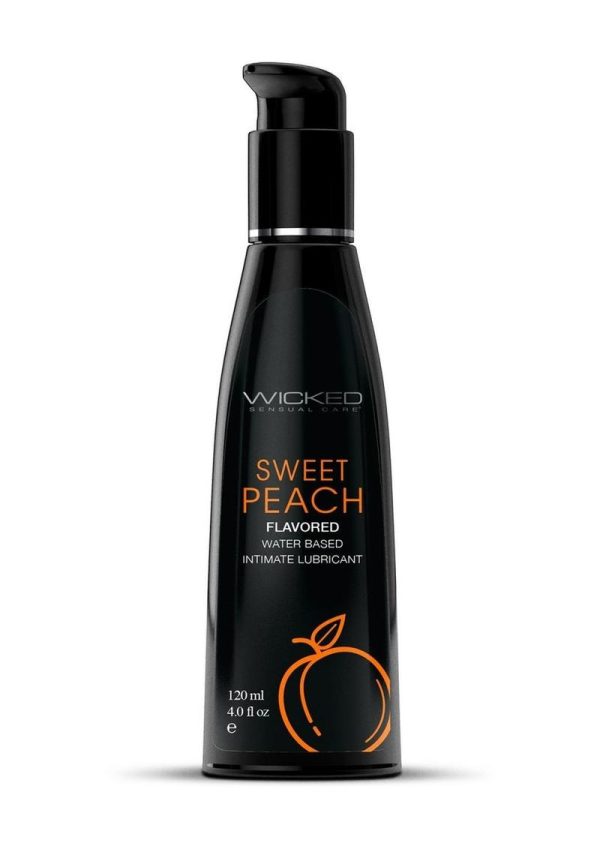 Wicked Aqua Flavored Water Based Lubricant Sweet Peach 4 Ounce - Image 2