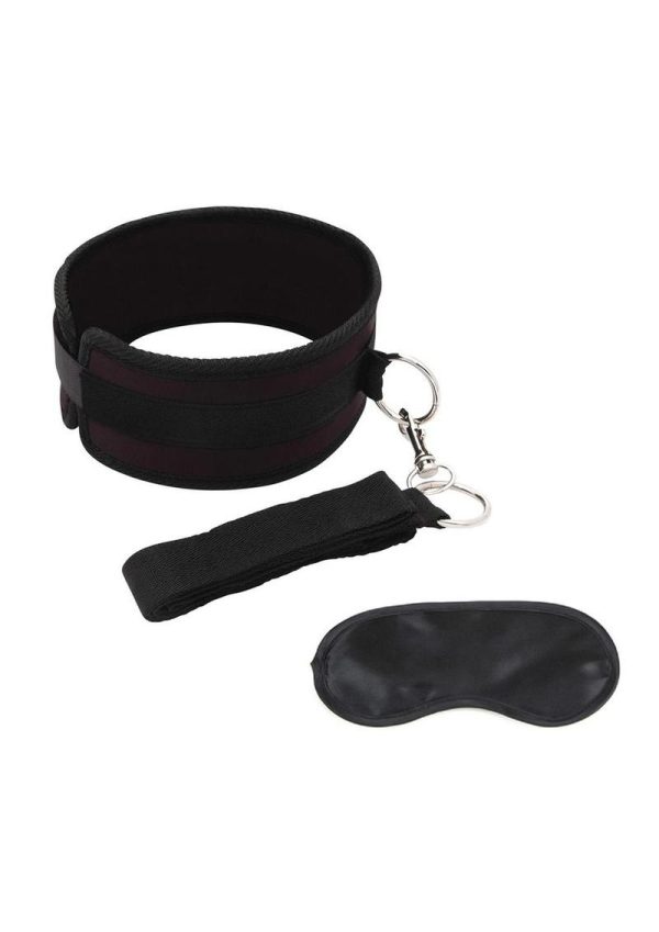 Lux Fetish Collar And Leash Set Adjustable Black - Image 4