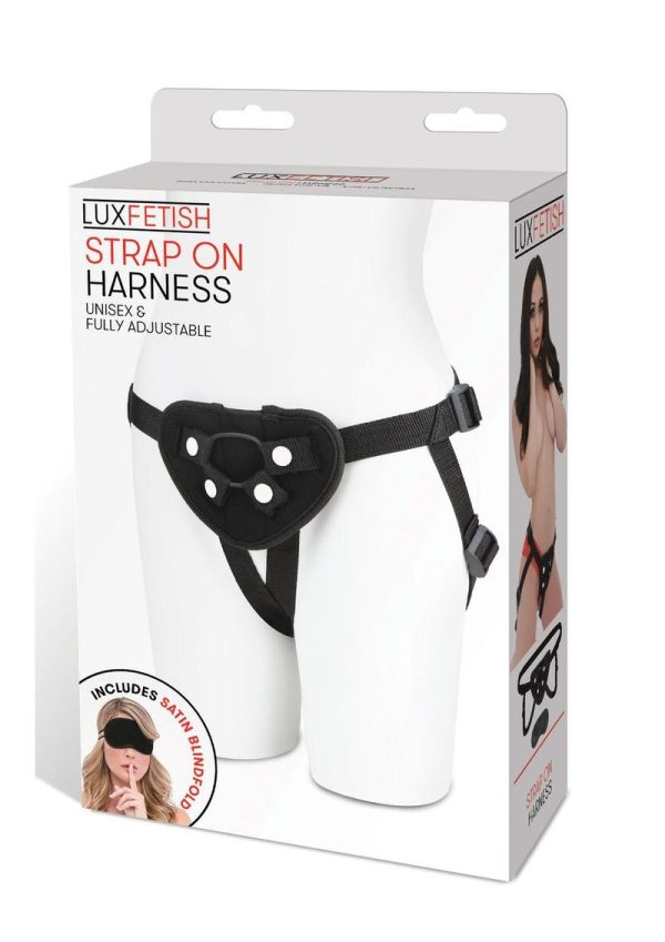 Lux Fetish Neoprene Strap-On Harness Adjustable Black - Image 2