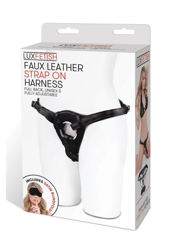 Lux Fetish Patent Leather Strap-On Harness Adjustable Black - Image 2