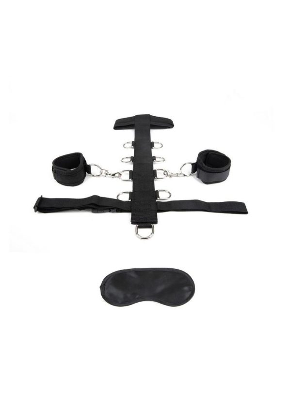 Lux Fetish Adjustable Neck and Wristraint Set 3 Piece Black - Image 4