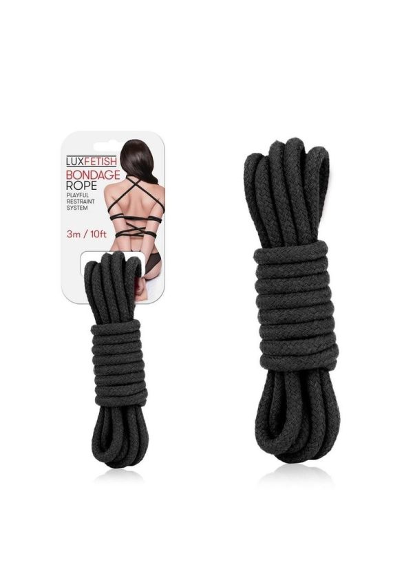 Lux Fetish Bondage Rope Black 10 Feet - Image 3