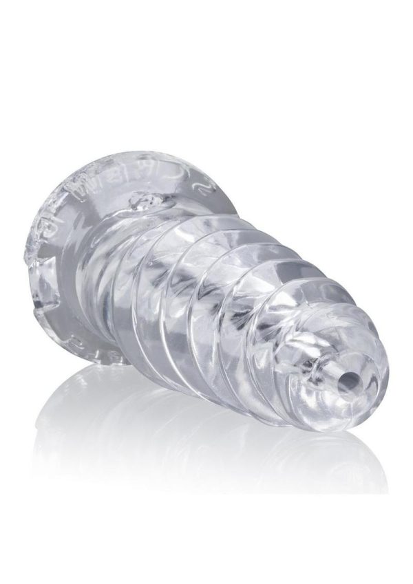 Screw`d Super Squishy Corkscrew Textured Jackoff Stroker Clear 7 Inch - Image 3